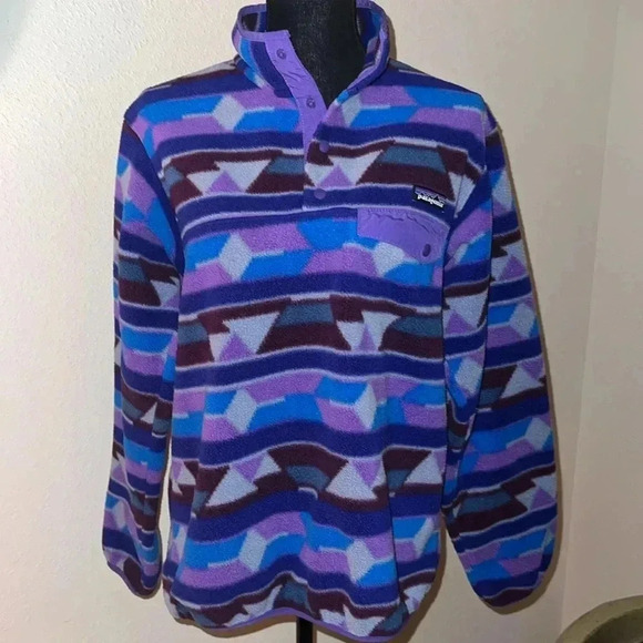 Patagonia Women’s Synchilla Snap-T Pullover Fleece MEDIUM Purple Jacket - Picture 4 of 16